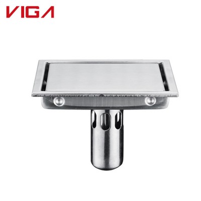 Good Sale Brush Nickel Floor Drain Channel Square Floor Drain Grate Metal Floor Drainer